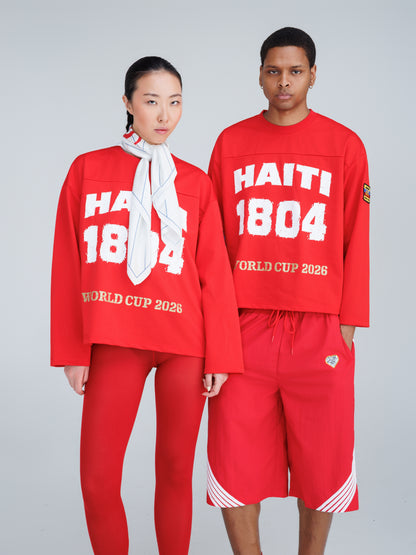 Haiti '26 Nylon Racer Shorts - Red